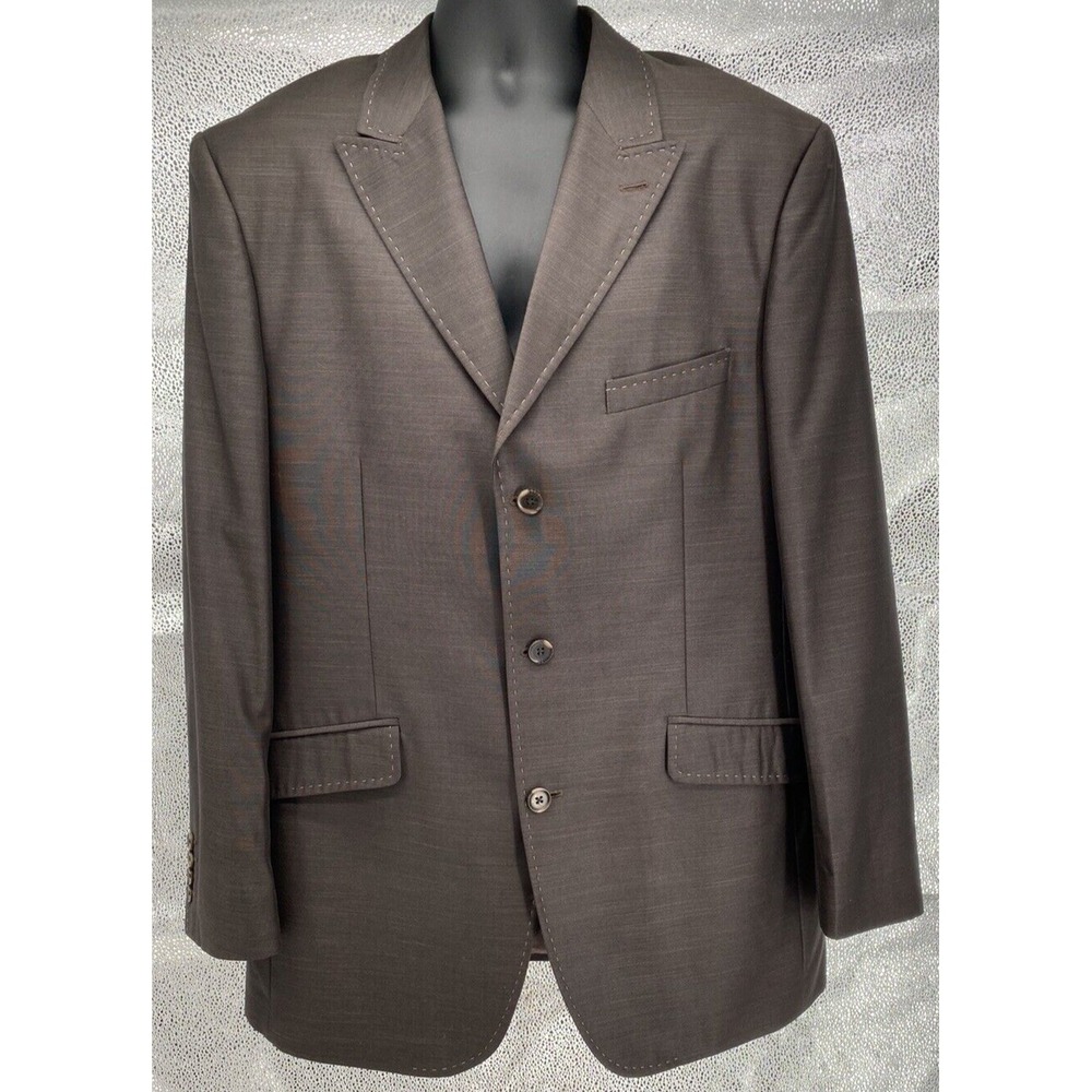 Steve Harvey Collection Blazer Sportcoat Men's 44L Brown 3 Button Strand-V